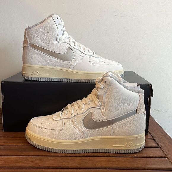 Nike Shoes - Nike Air Force 1 High Sculpt White Silver US Women 9/UK 6.5/EU 40.5(DC3590-101)